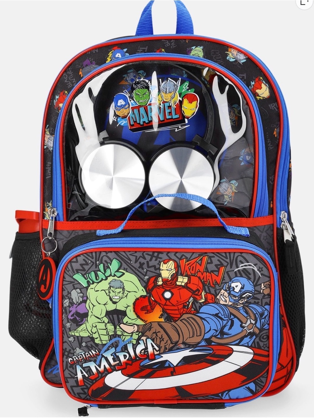 Marvel Blue & Red Avengers Kids Backpack with Character Graphic